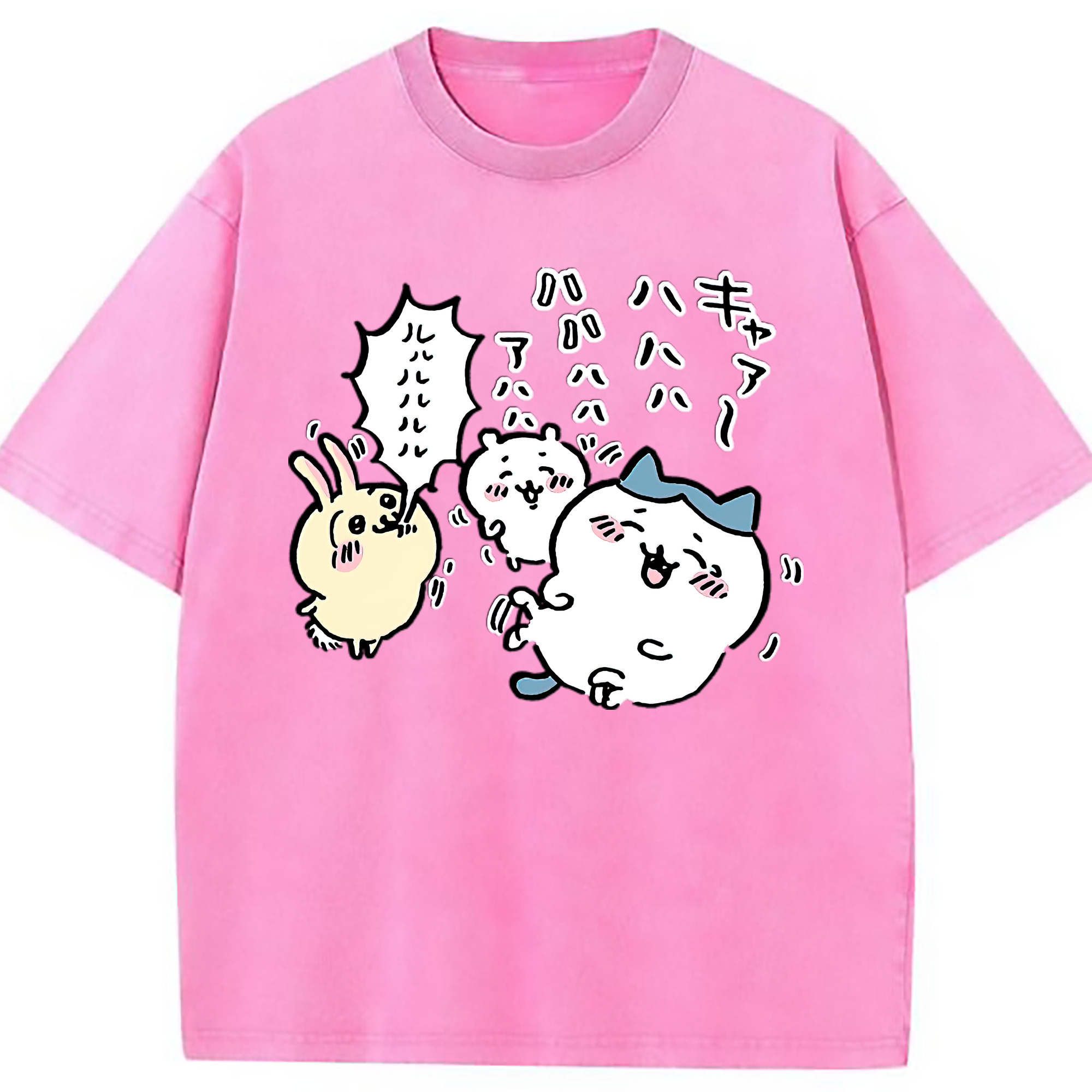 （画像用） ちいかわ うさぎ Chii-kawa usagi 綿100% ヴィンテージ風 半袖Tシャツ（フロントプリント）